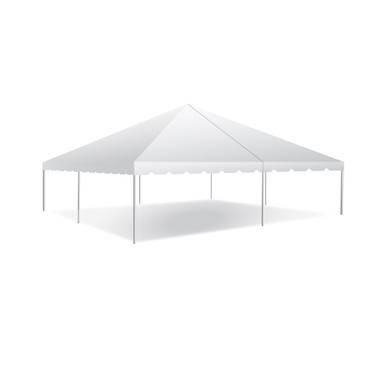 Celina Tent 30' x 30' Classic Series Frame Tent, Sectional Tent Top, Complete, white canopy tent with metal frame for outdoor events and gatherings.