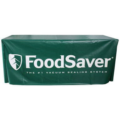 6' Fitted Vinyl, 3-Sided, FoodSaver vacuum sealing system cover in green with the FoodSaver logo.