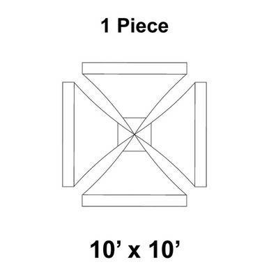 10' x 10' Fast Shade Top, White, product image showing the top view with a square shape and simple design for outdoor shade coverage.