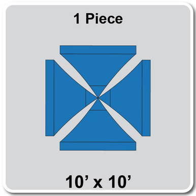 10' x 10' Fast Shade Top, Blue, outdoor shade canopy with a square shape and vibrant blue color, ideal for providing shelter and sun protection.