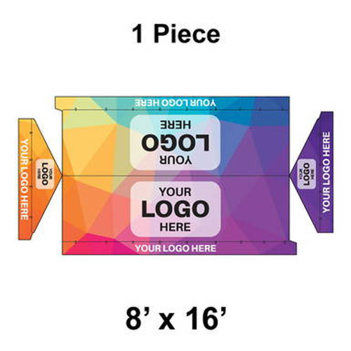 8' x 16' Gable Frame Tent, 1 Piece, 16 oz. Ratchet Top, Full Digital Print
