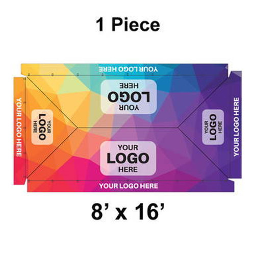 8' x 16' Classic Frame Tent, 1 Piece, 16 oz. Ratchet Top, Full Digital Print