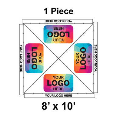 8' x 10' Gable Frame Tent, 1 Piece, 16 oz. Ratchet Top, Logo/Valance Print Only