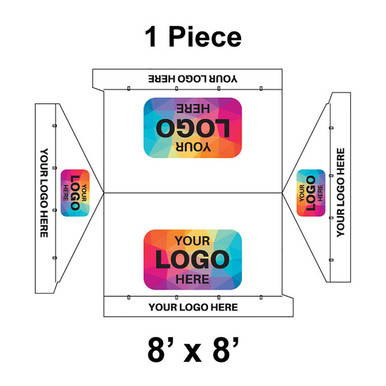 8' x 8' Gable Frame Tent, 1 Piece, 16 oz. Ratchet Top, Logo/Valance Print Only