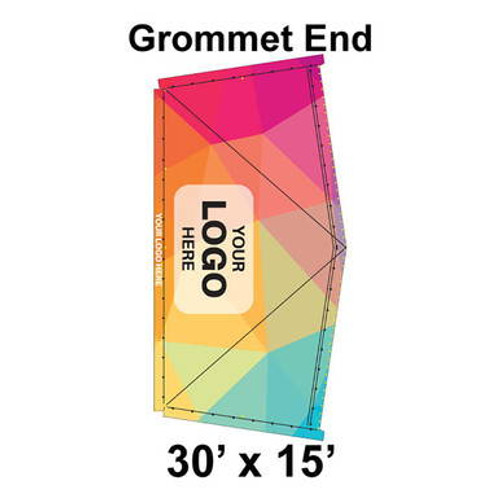 30' x 15' Classic Pole Tent Grommet End, 16 oz. Ratchet Top, Full Digital Print 30' x 15' Classic Pole Tent Grommet End, 16 oz. Ratchet Top, Full Digital Print