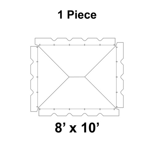 8' x 10' Classic Frame Tent, 1 Piece, 16 oz. Ratchet Top Replacement