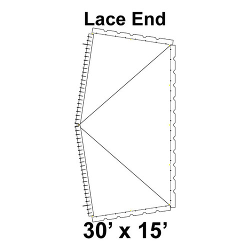 30' x 15' Classic Pole Tent Lace End, 16 oz. Ratchet Top, Solid White