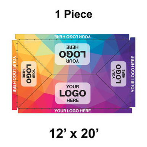 12' x 20' Classic Frame Tent, 1 Piece, 16 oz. Ratchet Top, Full Digital Print