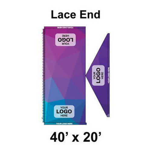 40' x 20' Gable Frame Tent Lace End, 16 oz. Ratchet Top, Full Digital Print