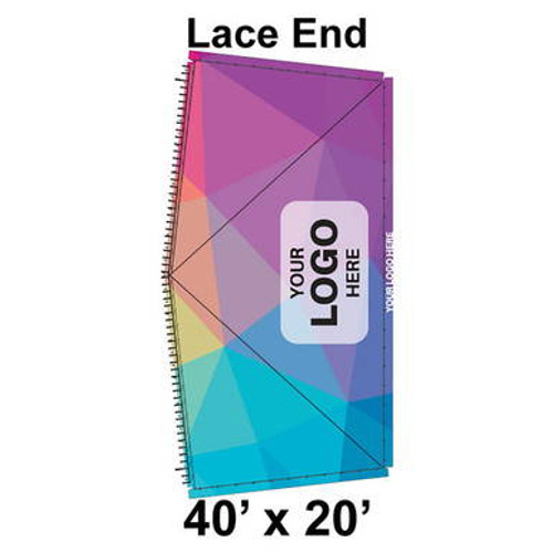 40' x 20' Classic Pole Tent Lace End, Ratchet Top, Full Digital Print-product-main_image -product-main_image