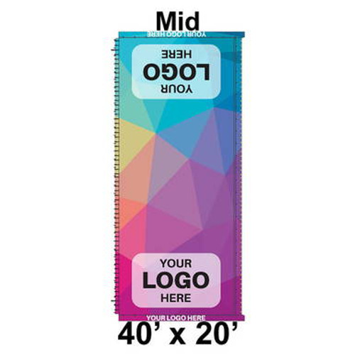 40' x 20' Classic Frame Tent Mid, 16 oz. Ratchet Top, Full Digital Print