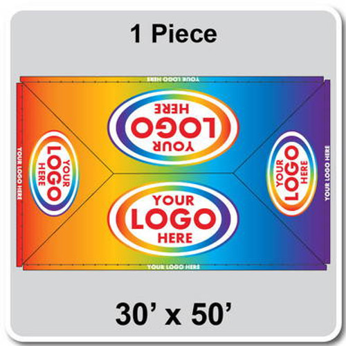 30' x 50' Classic Pole Tent, 1 Piece, 16 oz. Ratchet Top, Full Digital Print