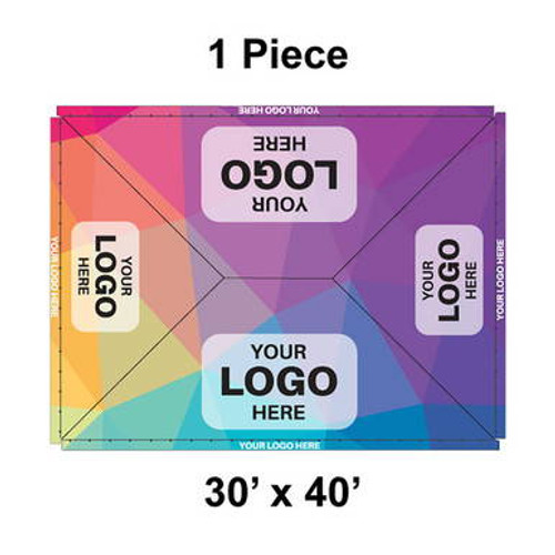 30' x 40' Classic Pole Tent, 1 Piece, 16 oz. Ratchet Top, Full Digital Print 30' x 40' Classic Pole Tent, 1 Piece, 16 oz. Ratchet Top, Full Digital Print