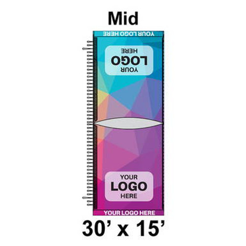 30' x 15' Premiere I High Peak Tent Mid, 16oz. Ratchet Top, Full Digital Print