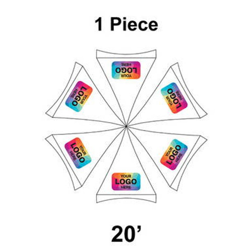 20' Logo/Valance Digital Print Only Hexagon Pinnacle Series Cross Cable Tent.