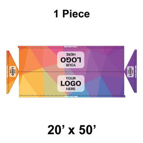 20' x 50' Gable Frame Tent, 1 Piece, 16 oz. Ratchet Top, Full Digital Print