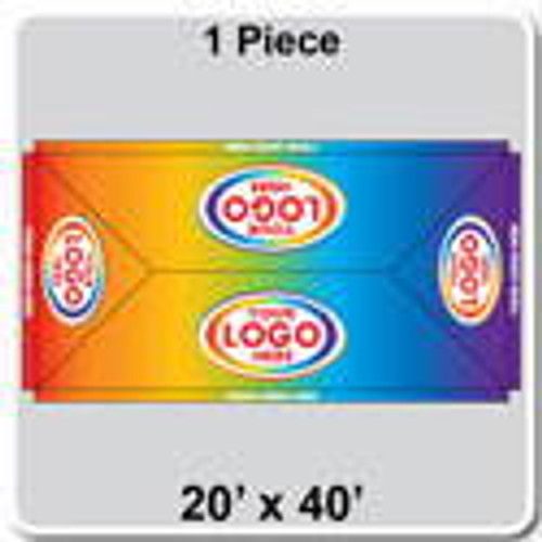 20' x 40' Premiere I High Peak Tent, 1 Piece, 16 oz. Ratchet Top, Full Digital Print