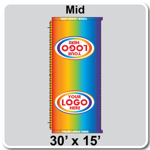 30' x 15' Classic Pole Tent Mid, 16 oz. Ratchet Top, Full Digital Print