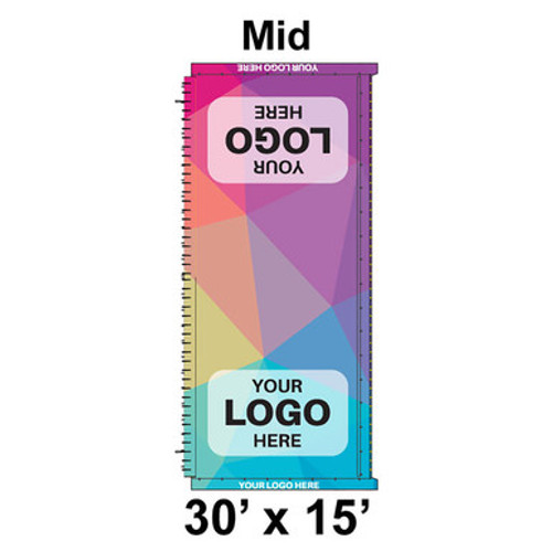 30' x 15' Classic Pole Tent Mid, 16 oz. Ratchet Top, Full Digital Print