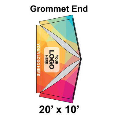 20' x 10' Premiere I High Peak Lace End, Ratchet Top, Full Digital Print