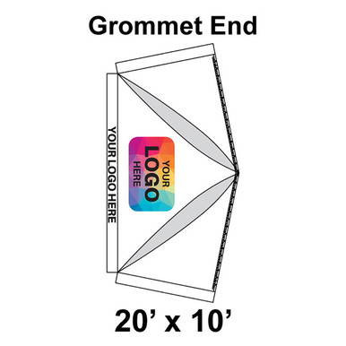 20' x 10' Premiere I High Peak Grommet End, Ratchet Top, Logo/Valance Digital Print Only