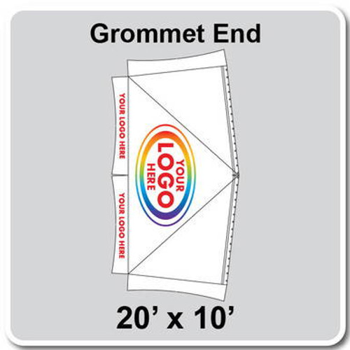 20' x 10' Master Frame Tent Grommet End, Ratchet Top, Logo/Valance Digital Print Only