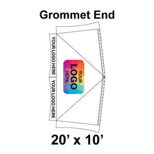 20' x 10' Master Frame Tent Grommet End, Ratchet Top, Logo/Valance Digital Print Only