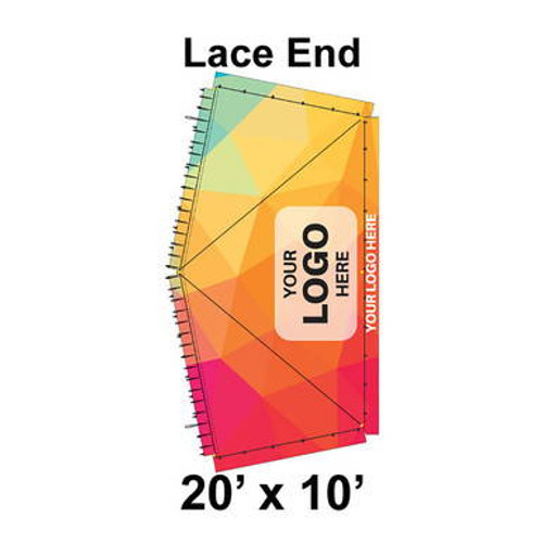 20' x 10' Classic Pole Tent Lace End, Ratchet Top, Full Digital Print 20' x 10' Classic Pole Tent Lace End, Ratchet Top, Full Digital Print