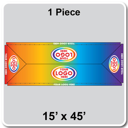 15' x 45' Classic Pole Tent, 1 Piece, 16 oz. Ratchet Top, Full Digital Print 15' x 45' Classic Pole Tent, 1 Piece, 16 oz. Ratchet Top, Full Digital Print