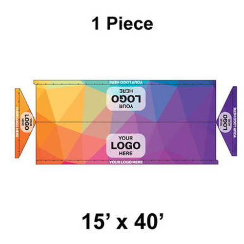 15' x 40' Gable Frame Tent, 1 Piece, 16 oz. Ratchet Top, Full Digital Print