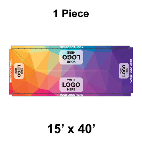 15' x 40' Classic Frame Tent, 1 Piece, 16 oz. Ratchet Top, Full Digital Print 15' x 40' Classic Frame Tent, 1 Piece, 16 oz. Ratchet Top, Full Digital Print