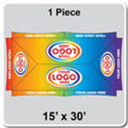 15' x 30' Master Series Frame Tent, 1 Piece, Ratchet Top, Full Digital Print