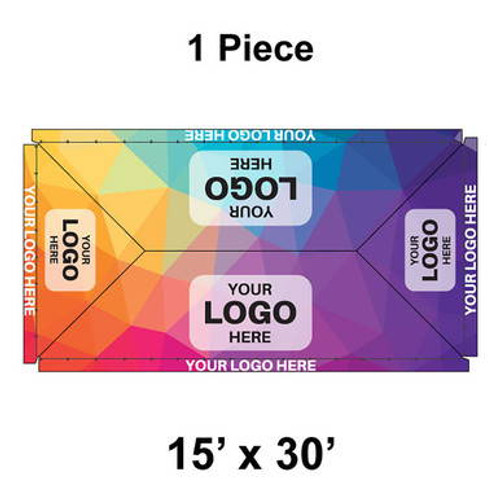 15' x 30' Classic Pole Tent, 1 Piece, 16 oz. Ratchet Top, Full Digital Print