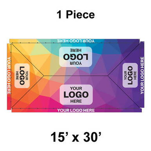 15' x 30' Classic Frame Tent, 1 Piece, Ratchet Top, Full Digital Print