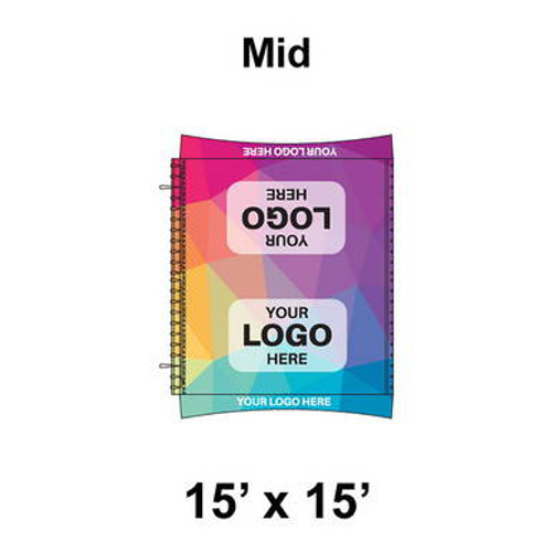 15' x 15' Master Series Frame Tent Mid, 16 oz. Ratchet Top, Full Digital Print