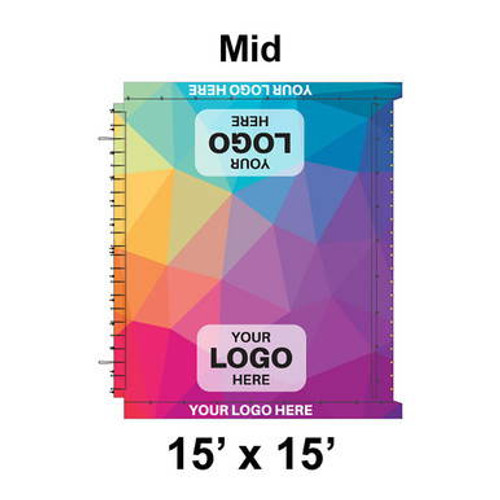 15' x 15' Classic Frame Tent Mid, 16 oz. Ratchet Top, Full Digital Print