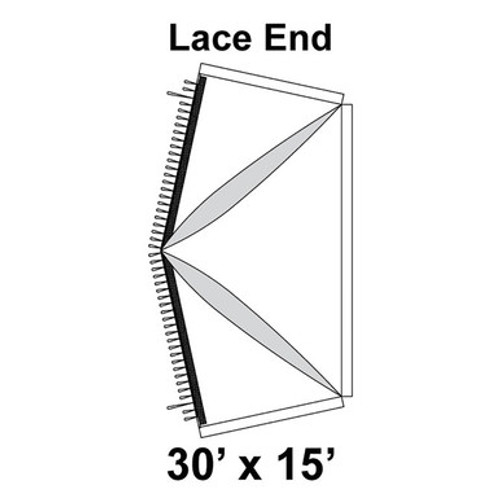 30' x 15' Premiere I High Peak Tent Lace End, 16 oz. Ratchet Top, Solid White 30' x 15' Premiere I High Peak Tent Lace End, 16 oz. Ratchet Top, Solid White