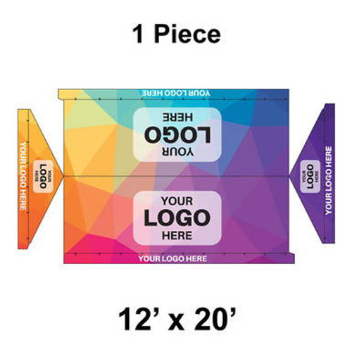 12' x 20' Gable Frame Tent, 1 Piece, 16 oz. Ratchet Top, Full Digital Print