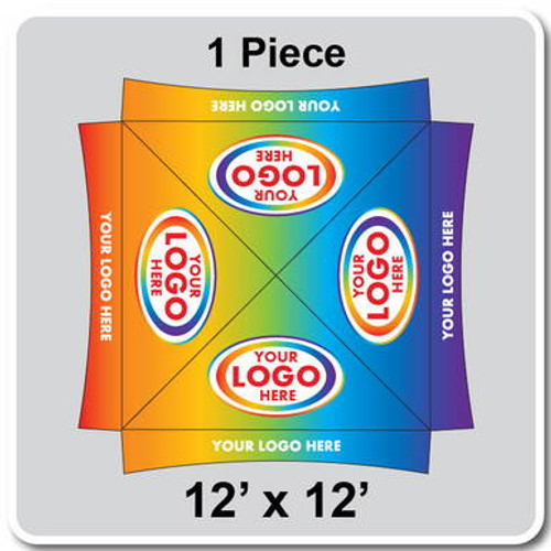 12' x 12' Master Series Frame Tent, 1 Piece, Ratchet Top, Full Digital Print