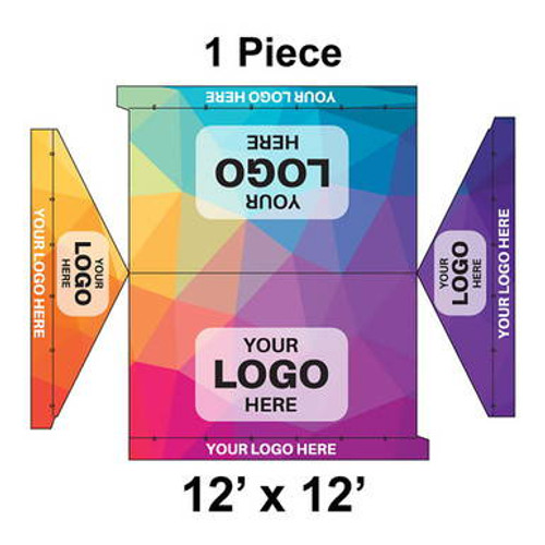 12' x 12' Gable Frame Tent, 1 Piece, 16 oz. Ratchet Top, Full Digital Print