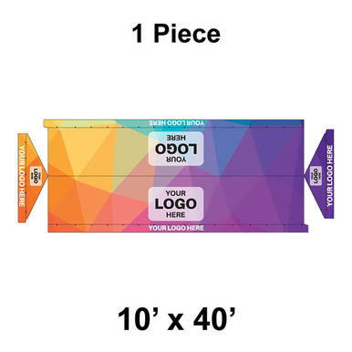 10' x 40' Gable Frame Tent, 1 Piece, 16 oz. Ratchet Top, Full Digital Print, customizable with your logo.
