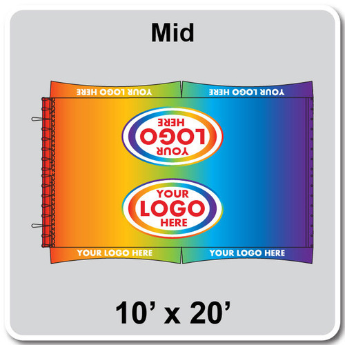 10' x 20' Master Series Frame Tent Mid, 16 oz. Ratchet Top, Full Digital Print-product-main_image -product-main_image
