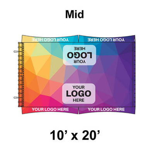 10' x 20' Master Series Frame Tent Mid, 16 oz. Ratchet Top, Full Digital Print