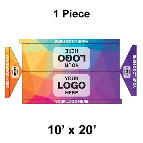 10' x 20' Gable Frame Tent, 1 Piece, 16 oz. Ratchet Top, Full Digital Print