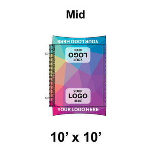 10' x 10' Master Series Frame Tent Mid, 16 oz. Ratchet Top, Full Digital Print