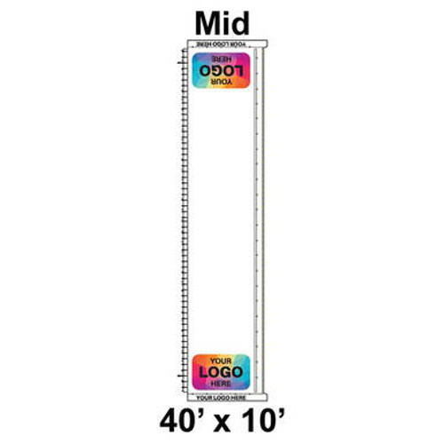 40' x 10' Classic Frame Tent Mid, Ratchet Top, Logo/Valance Print Only