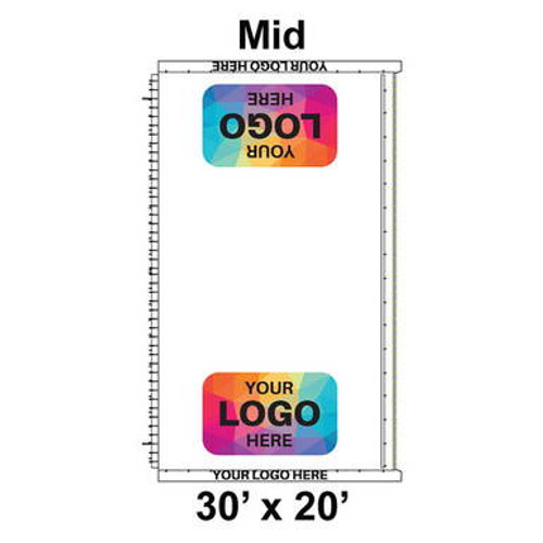30' x 20' Classic Frame Tent Mid, 16 oz. Ratchet Top, Logo/Valance Print Only
