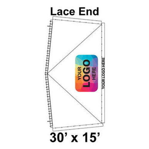 30' x 15' Classic Series Frame Tent Lace End, 16 oz. Ratchet Top, Logo/Valance Print Only