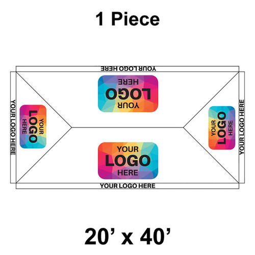 20' x 40' Premiere I High Peak Tent, 1 Piece, 16 oz. Ratchet Top, Logo/Valance Print Only