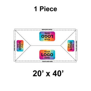 20' x 40' Classic Pole Tent, 1 Piece, Ratchet Top, Logo/Valance Print Only